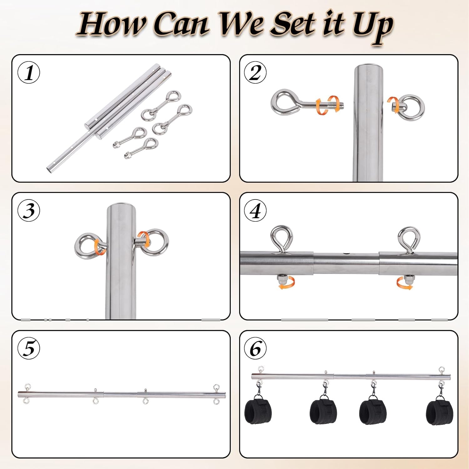 SilverFeather Spreader Bar BDSM Kit