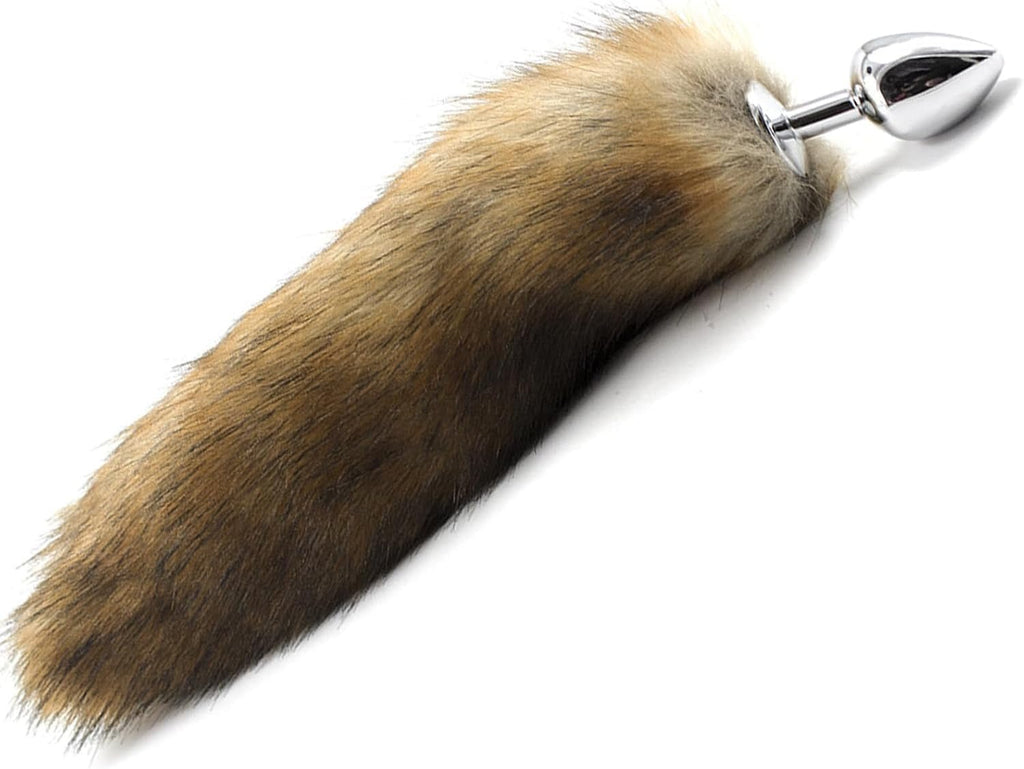 BronzeFur Brown Fox Tail Steel Butt Plug Cosplay