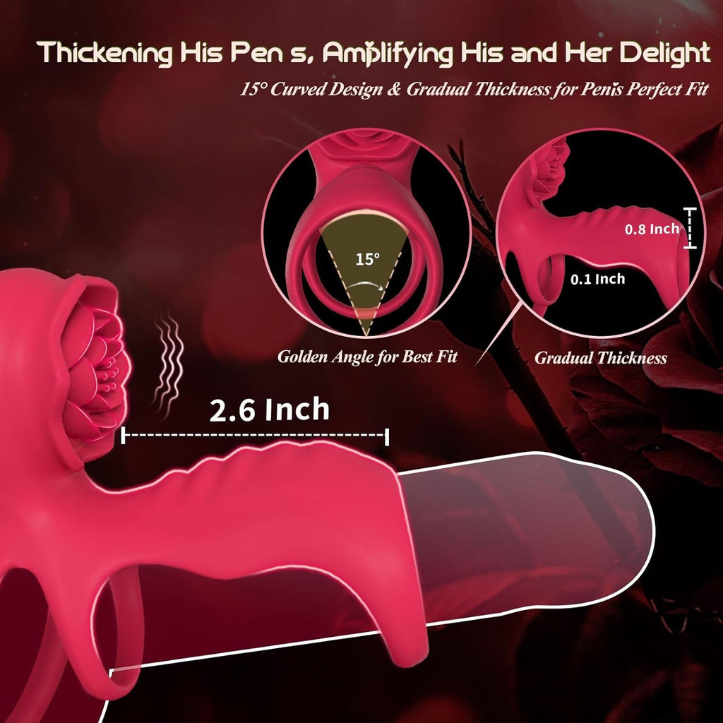 TriLock Cock Ring Extender Clit G-Spot Vibrator 9 Modes