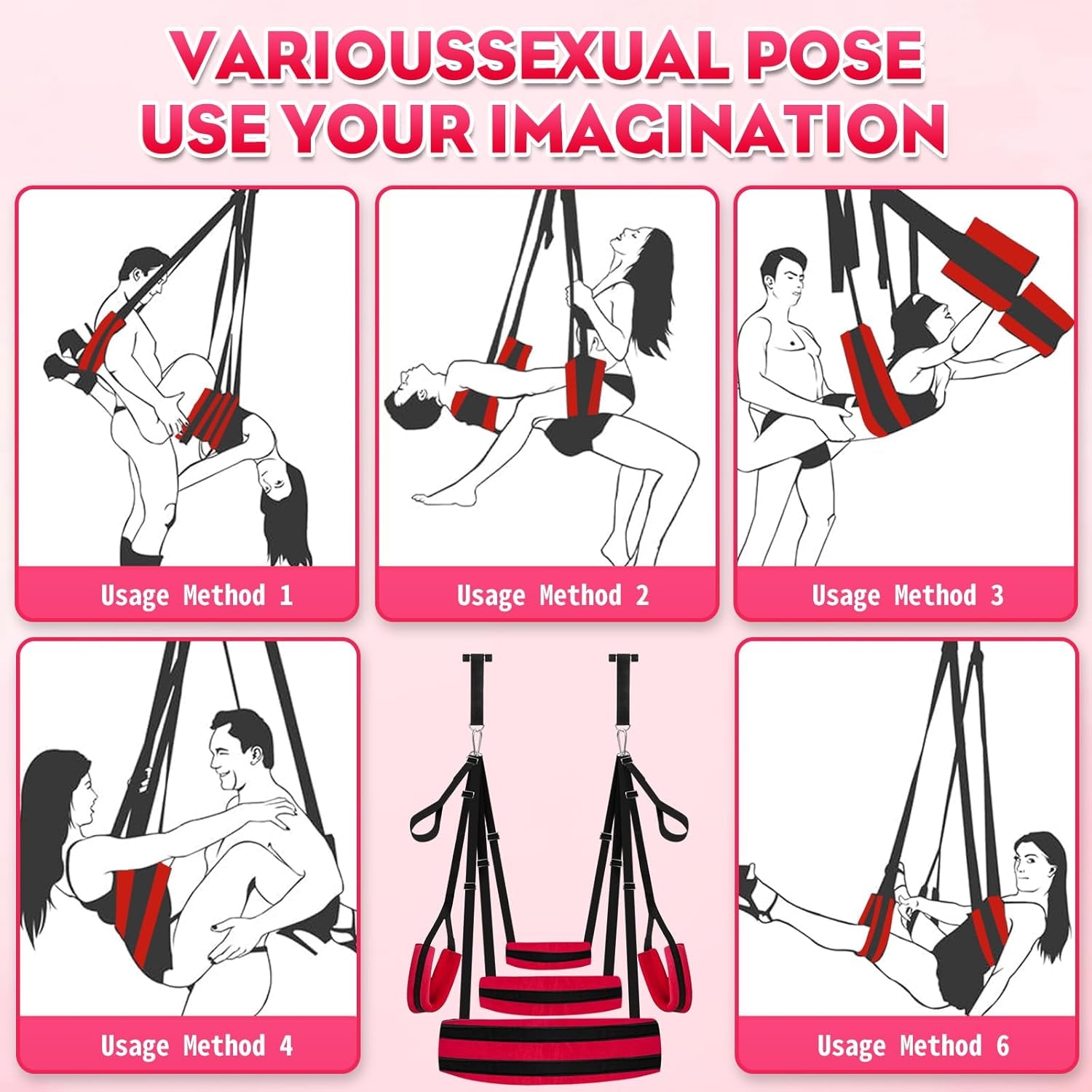 VelvetRise Door Sex Swing 800lb Support Wide Cushions