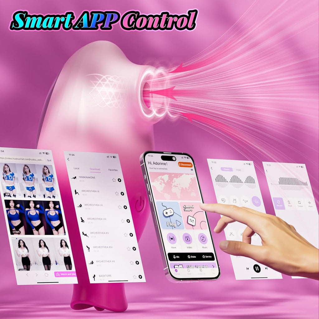 MeridelleX Dual Clit Sucker Wand App Control 10 Modes Quiet