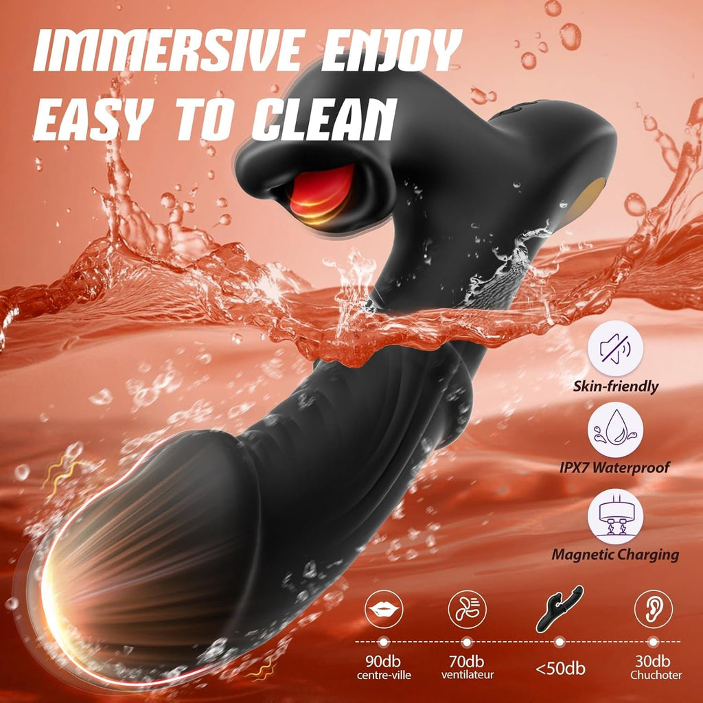 NoctraSlide AI Thrust Rabbit Licking Vibrator 4-in-1 G-Spot Toy