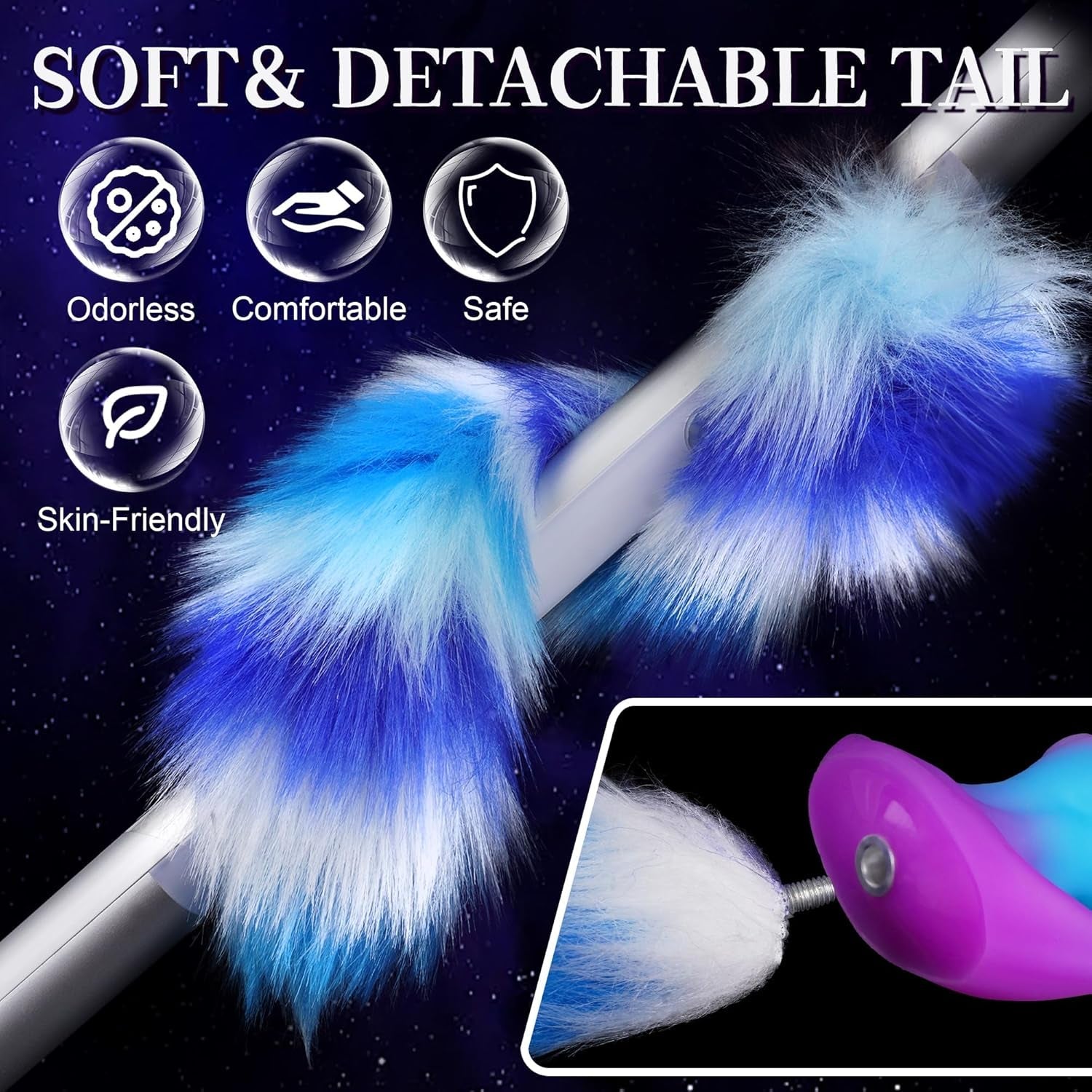 TentacleTail Tapered Silicone Fox Tail Butt Plug Large 5.1"