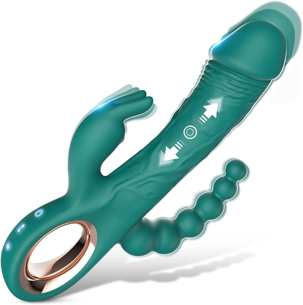 TriAxis Triple Motor Thrusting Rabbit Vibrator 10 Modes USB
