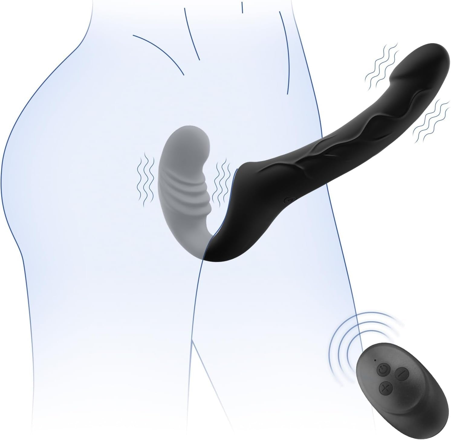 EchoRide Strapless Strap On Vibrator Remote Control