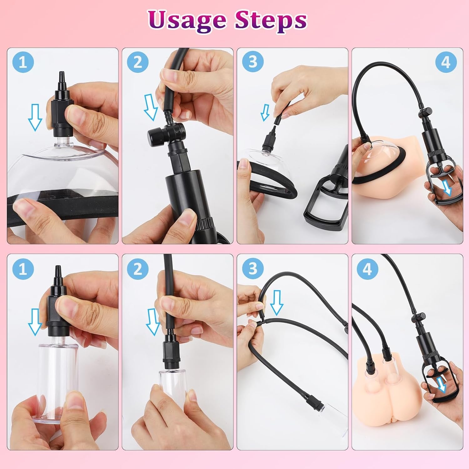 SuctionBloom Pussy Pump & Nipple Suction Kit 4 Cups