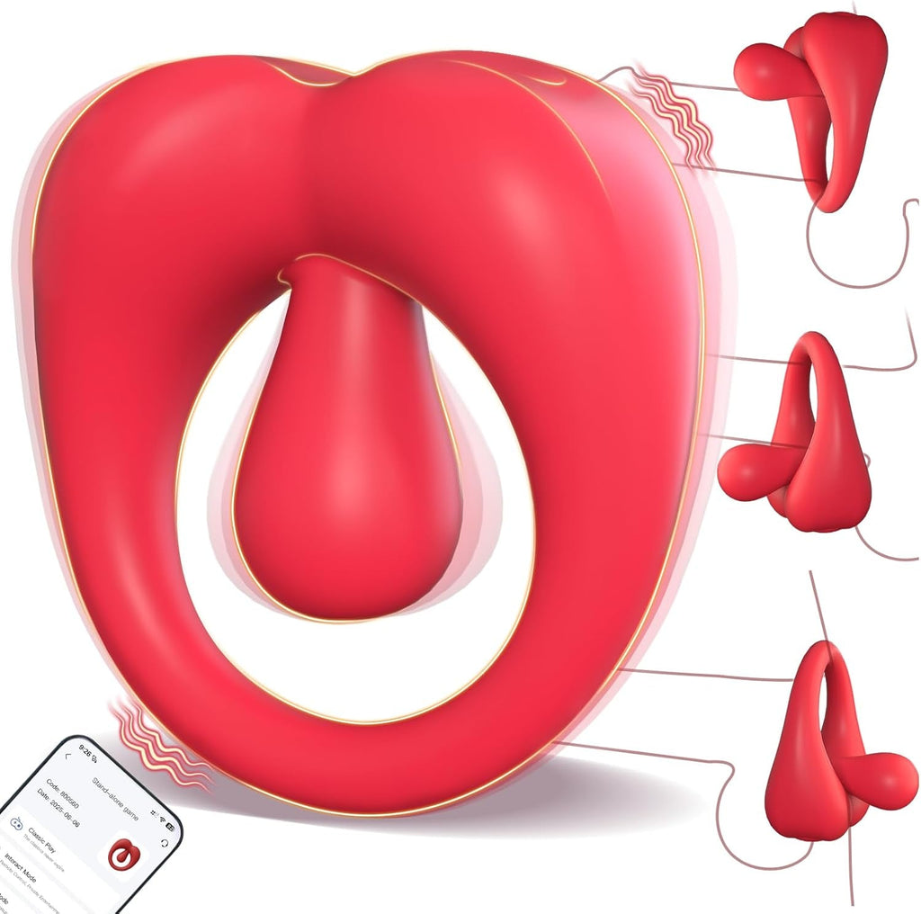 OrbitFlex Adjustable Cock Ring Clit Stimulator App 9 Modes