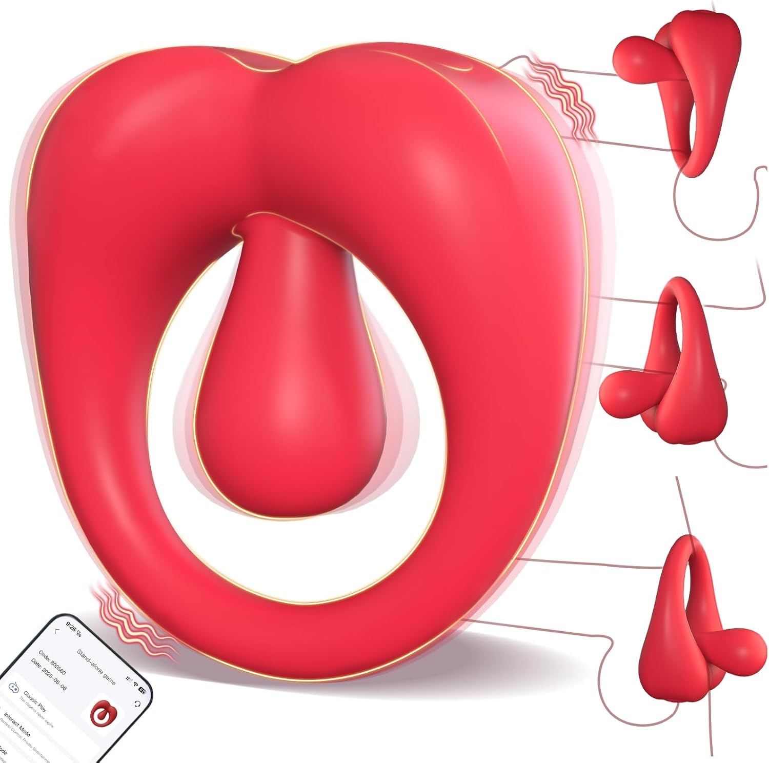 OrbitFlex Adjustable Cock Ring Clit Stimulator App 9 Modes