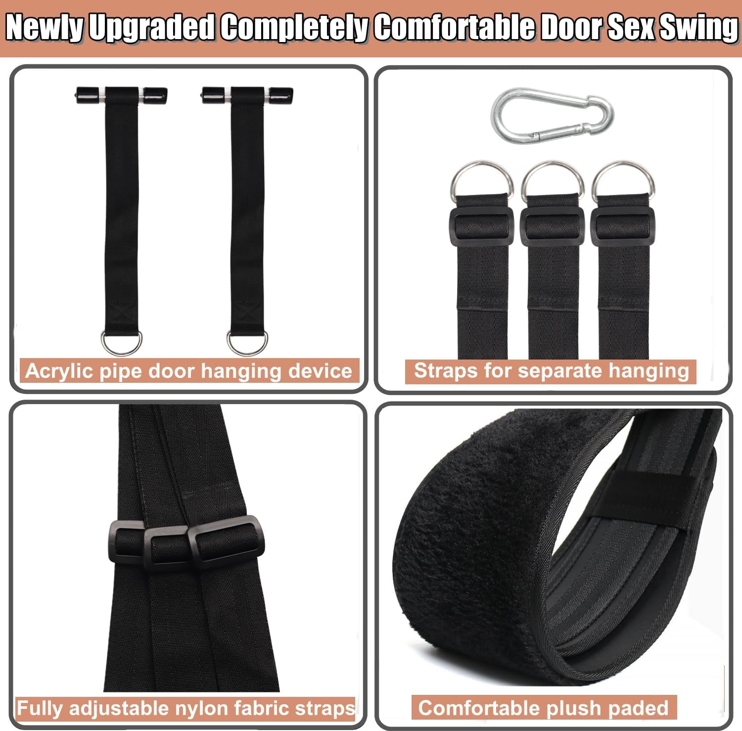 AcryluX Door Sex Swing with PU Cushion 300lb