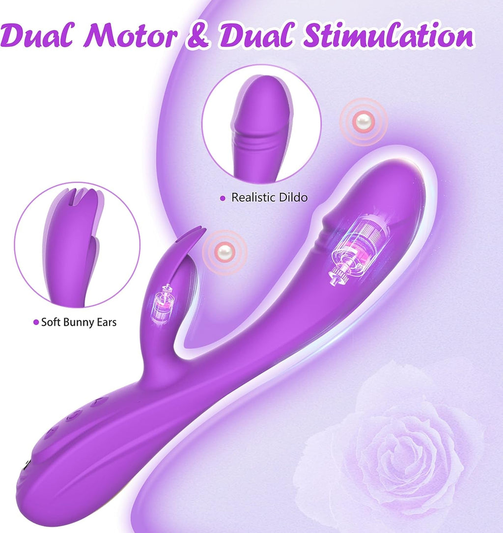 VantaWave Rabbit Vibrator 49 Modes Dual Motor Waterproof