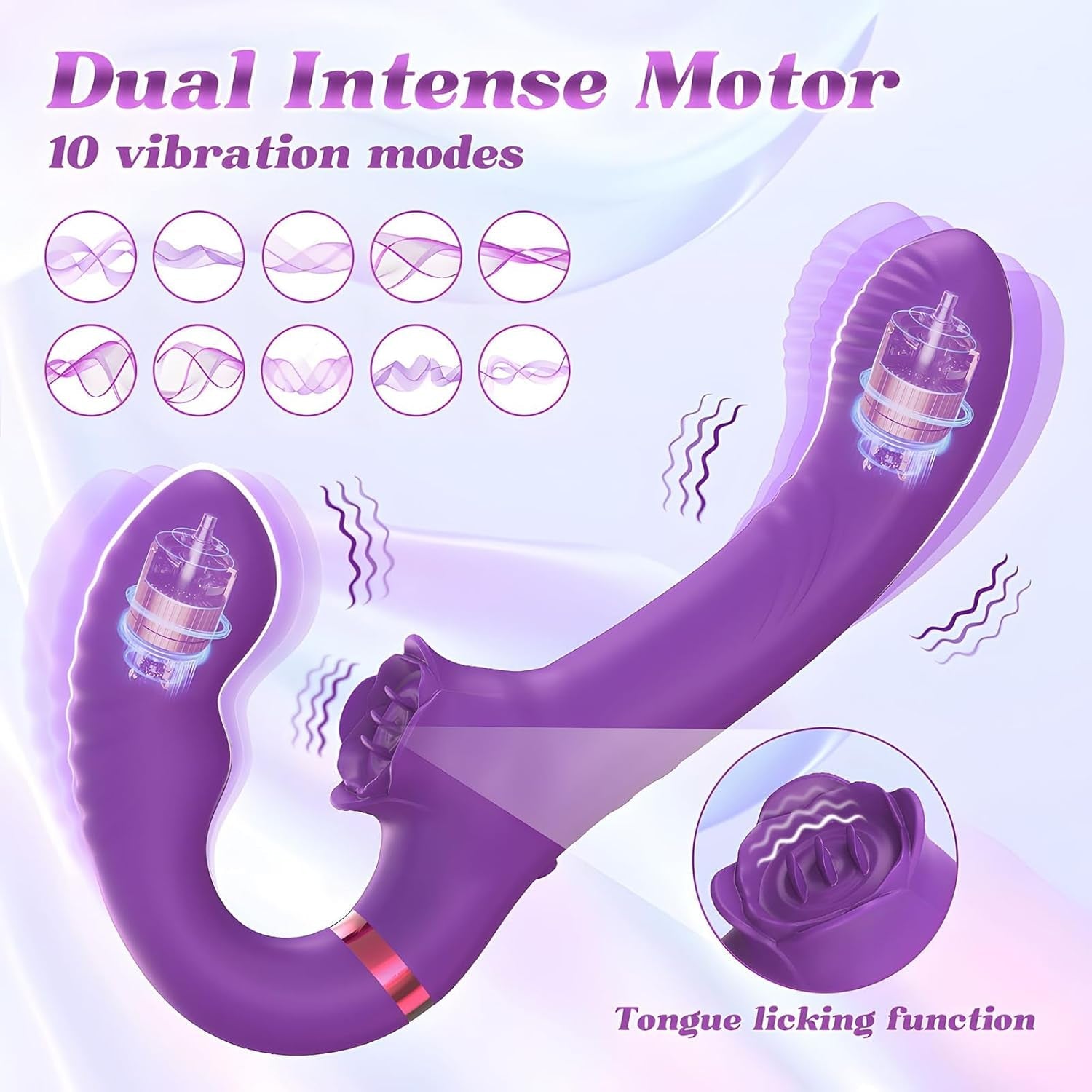 VeloraSync Strapless Strap On Double Ended Vibrator