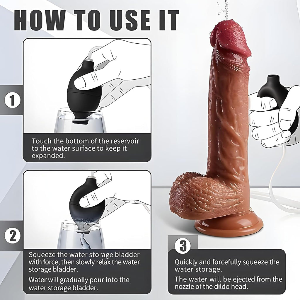 FluidCore 8.5” Squirting Silicone Dildo Suction Cup