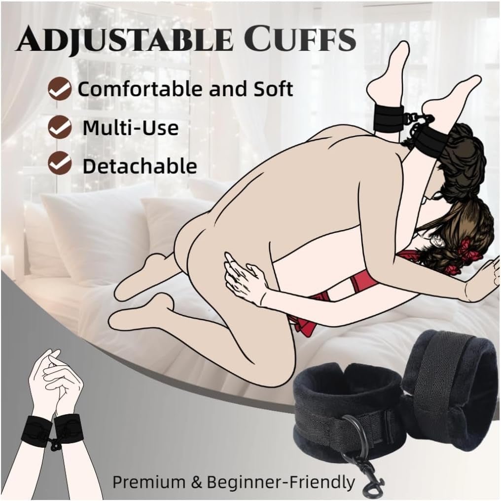 CoreBond Foam Positioning Wedge Pillow with Handcuffs Set