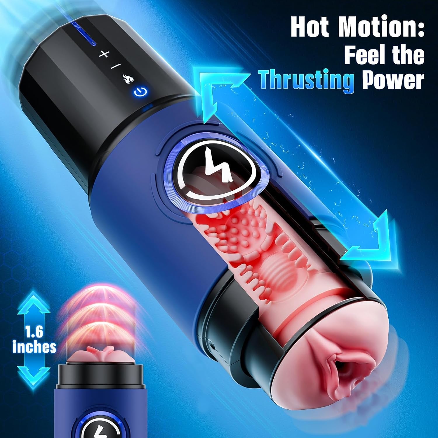 SynchroHeat AI App Thrusting Heated Pocket Pussy Stroker