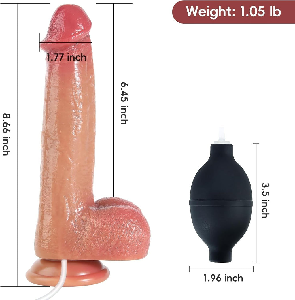 SquirtingFantasy 8.6” Squirting Silicone Dildo with Suction Cup