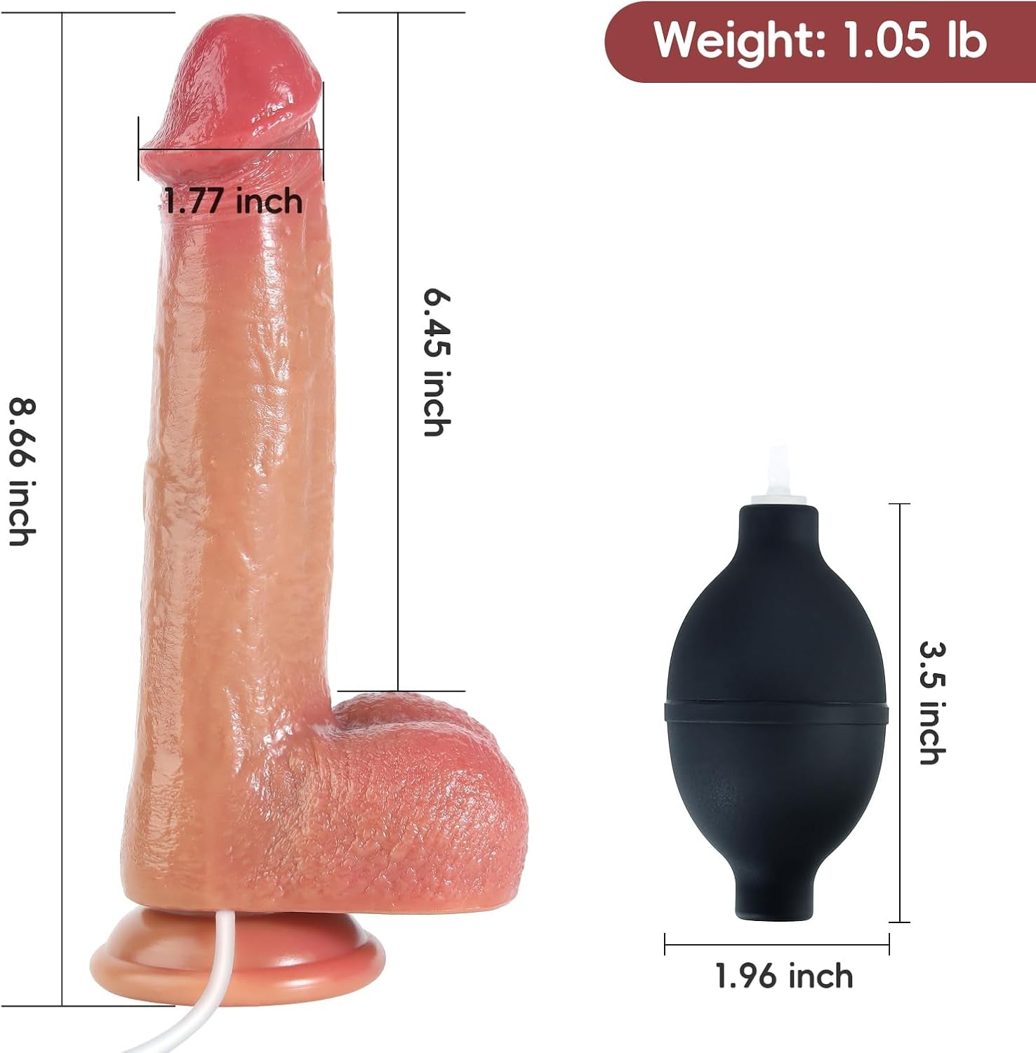 SquirtingFantasy 8.6” Squirting Silicone Dildo with Suction Cup
