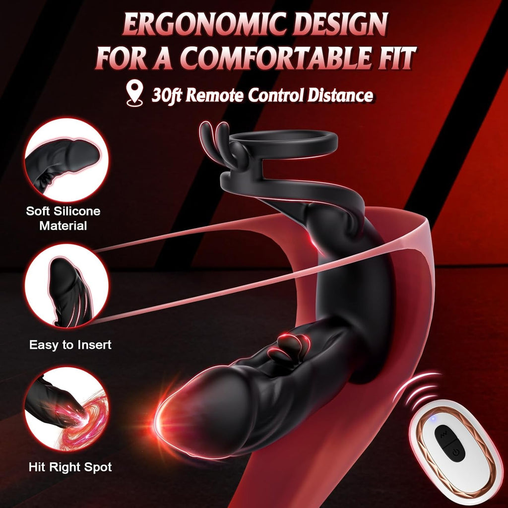 FlapCore Prostate Massager Cock Ring 10 Modes Flapping