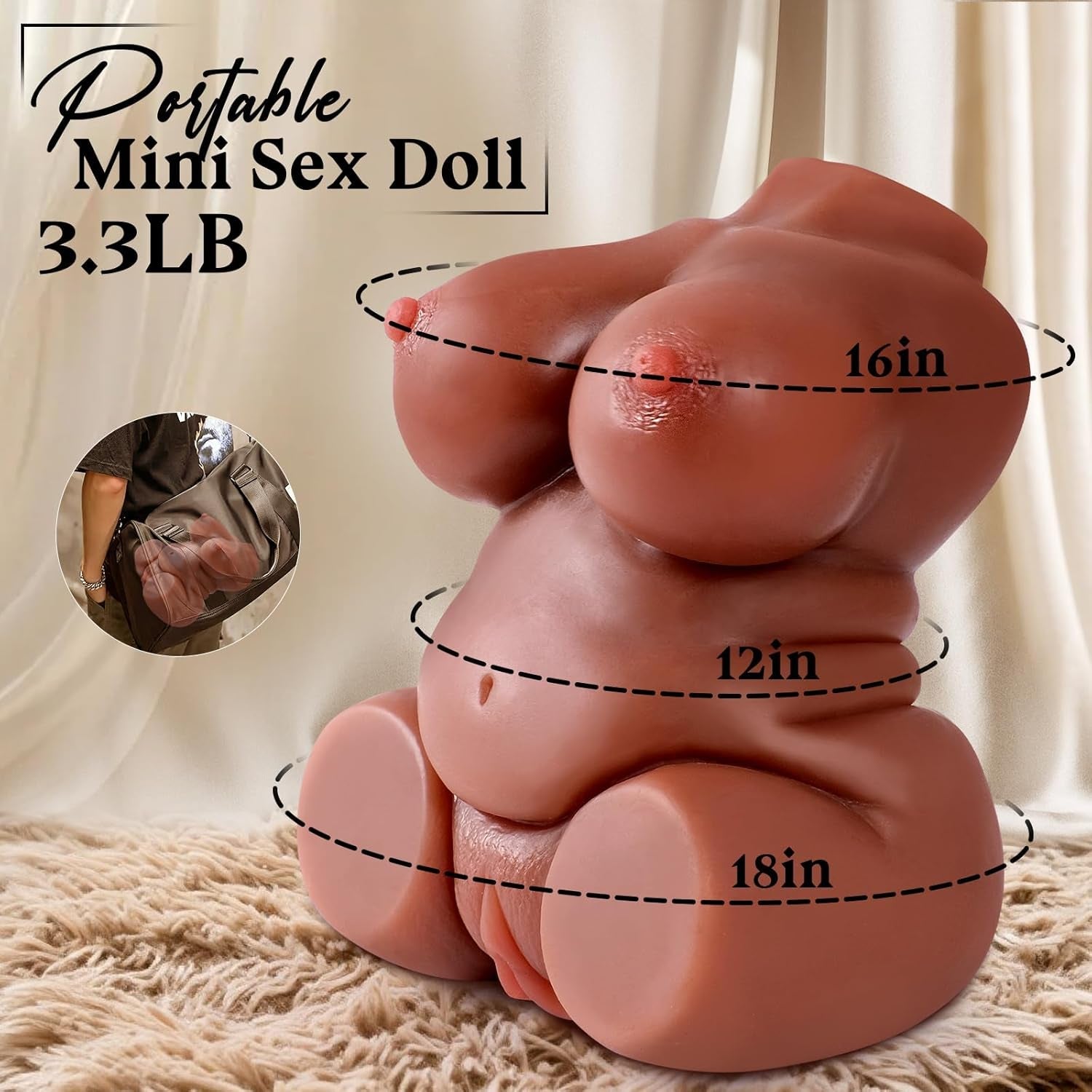 CurveLite 3.3LB Portable Dual Channel Torso Sex Doll