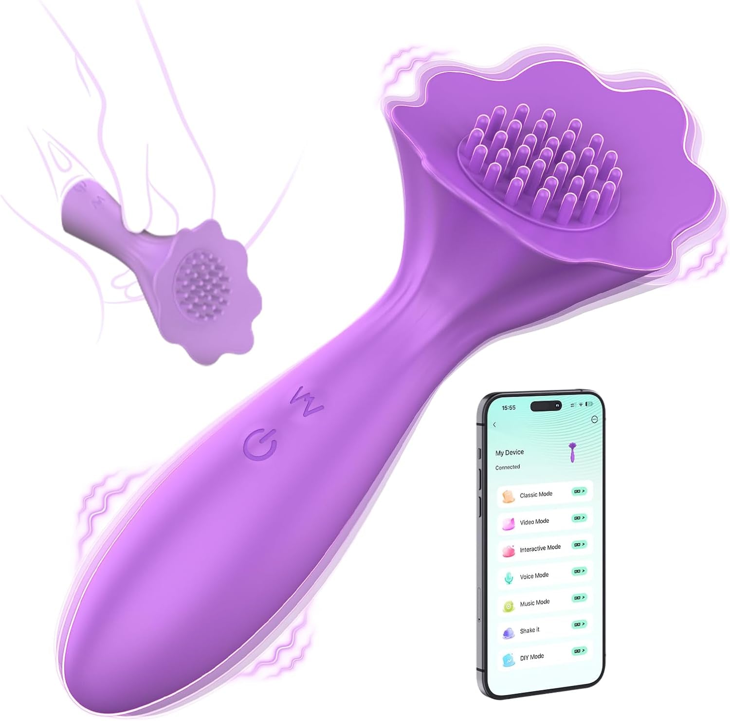 BrushPulse Dual-Ended Brush Vibrator with 10 Tapping modes