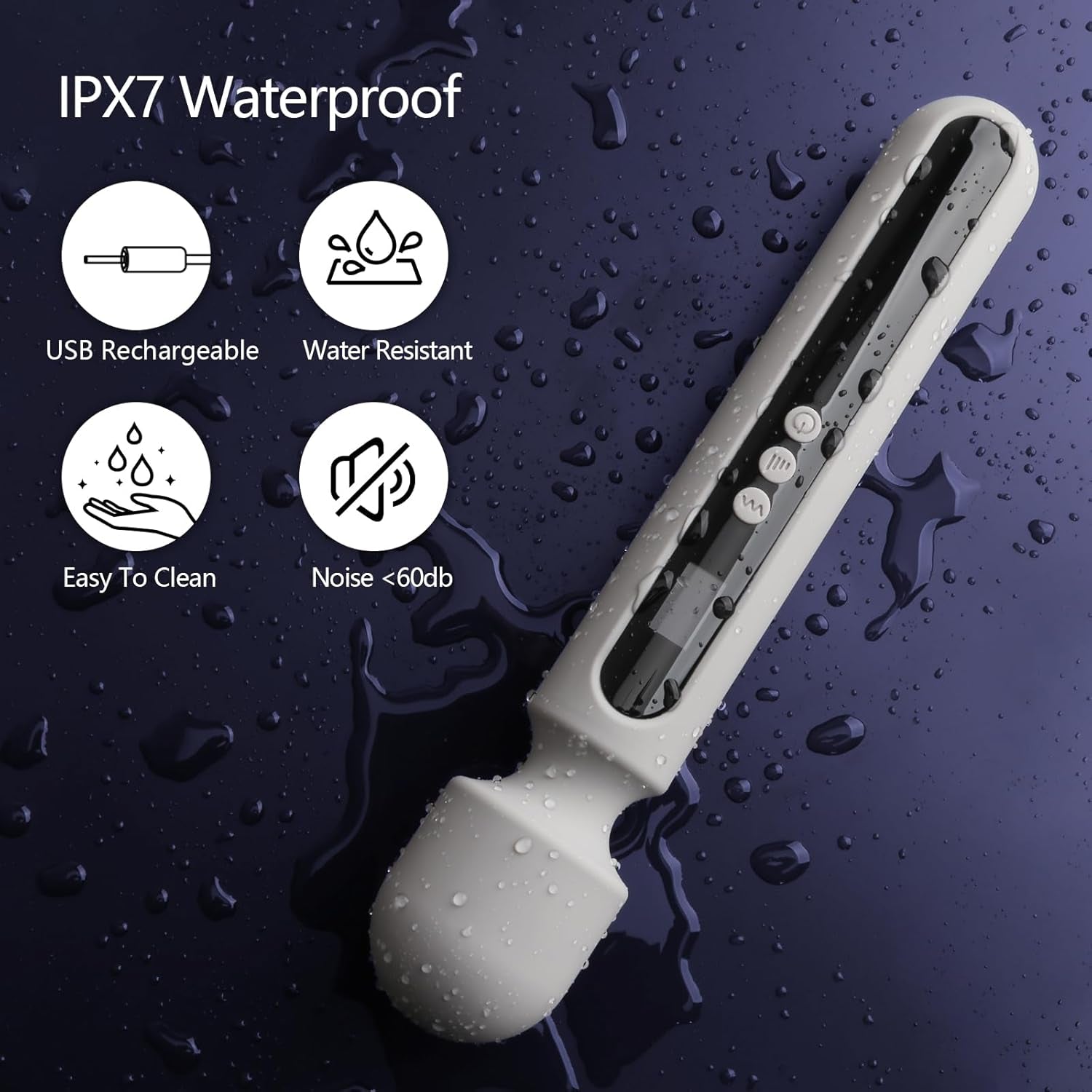 SteelAura 12" Wand Vibrator LCD Display 10 Modes Waterproof