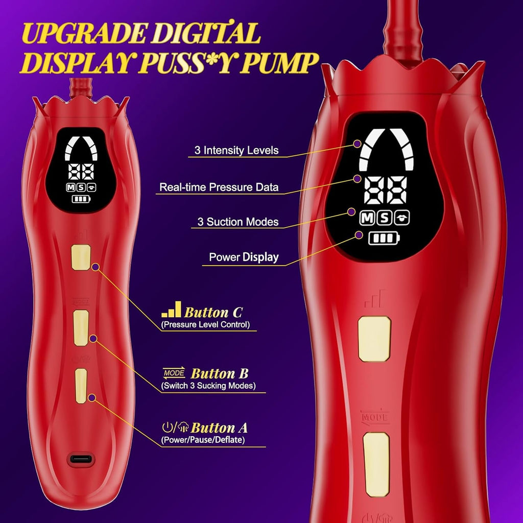 VelvetAura Electric Rose Pussy Pump 3 Levels