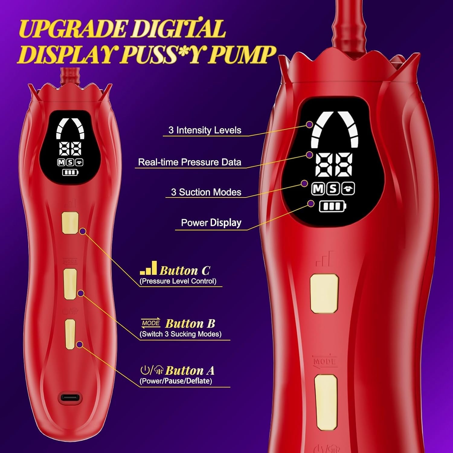 VelvetAura Electric Rose Pussy Pump 3 Levels