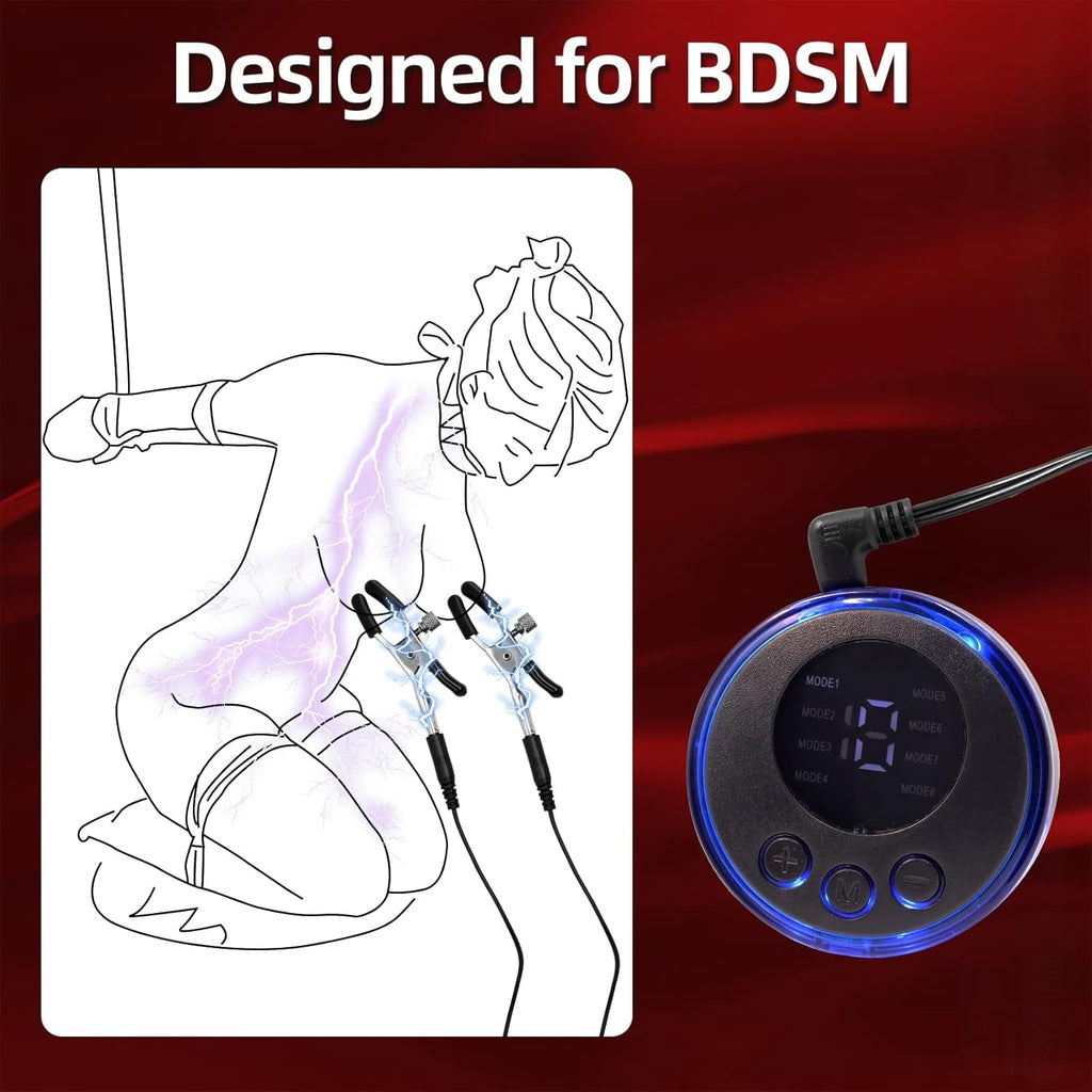 ShockChain Electric Shock Nipple Clamp Chain BDSM Toy
