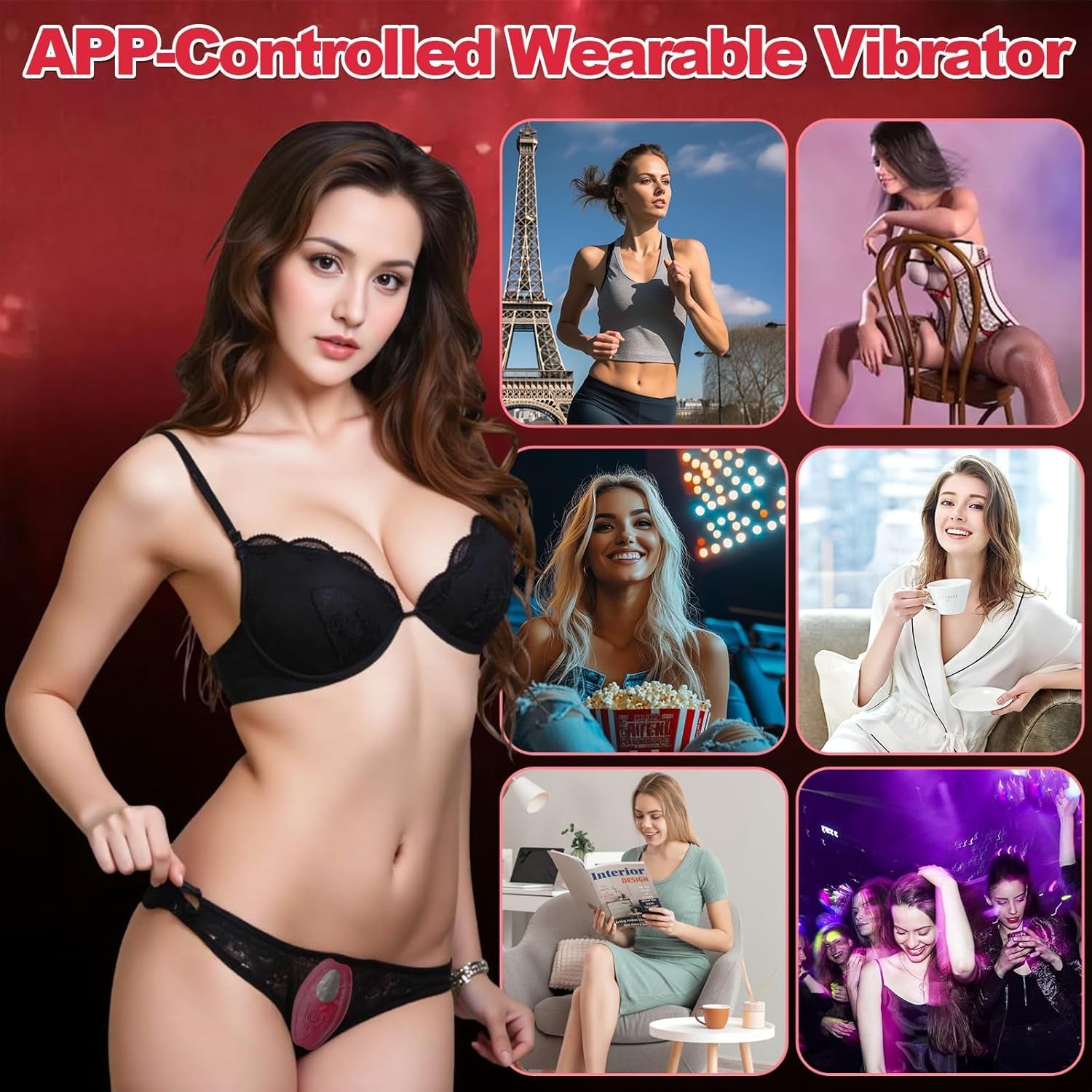KissPulse Tongue Wearable Panty Vibrator APP 10 Modes