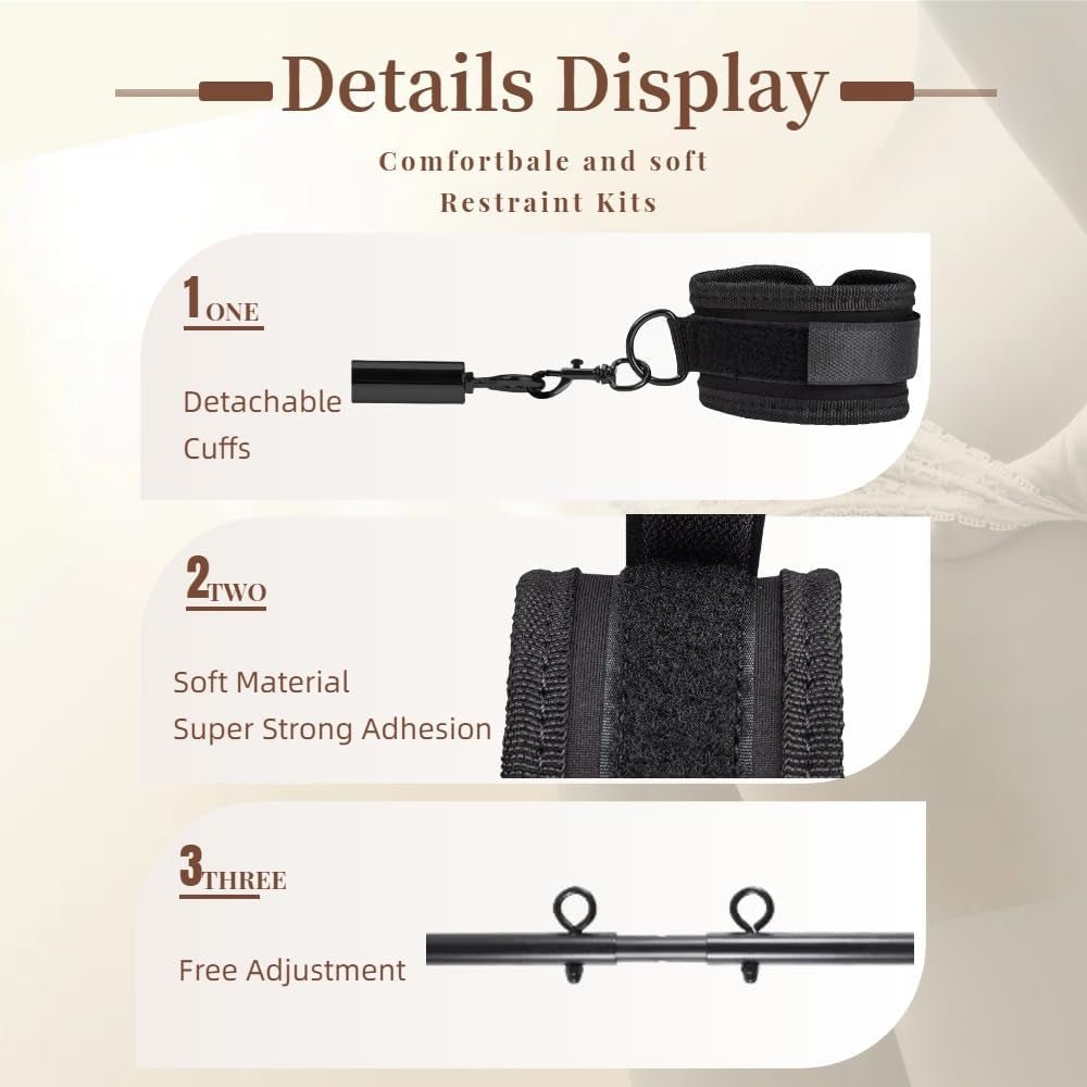 FlexBound Adjustable Spreader Bar BDSM Set with Cuffs