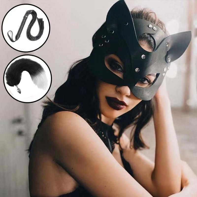 FeralFox Fox Tail Plug Mask Whip BDSM Set