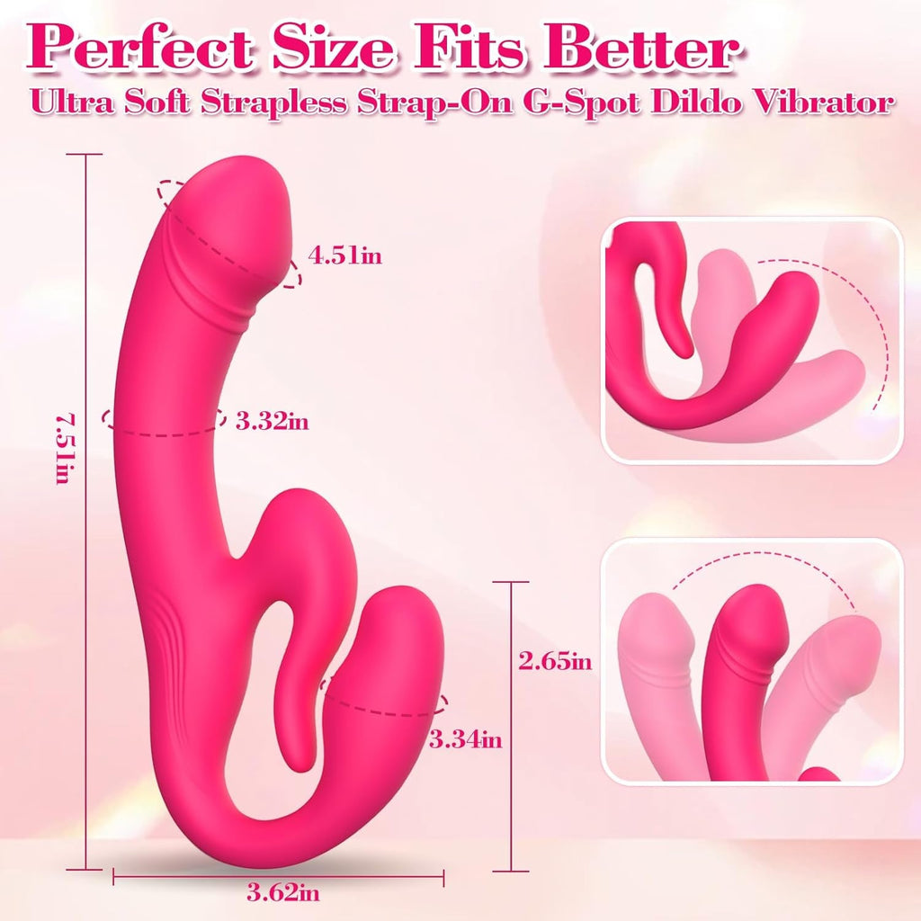 TriFusion Strapless Strap On Triple Motor Vibrator