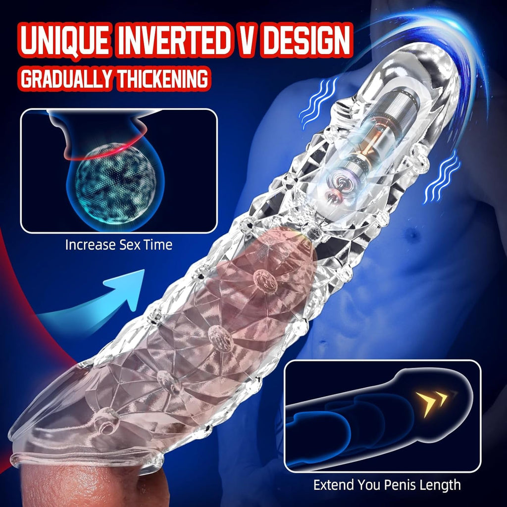 VibeGrain Vibrating Penis Sleeve Clitoral Stimulator TPE