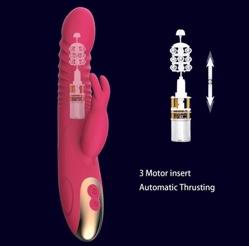 TitanWave 9” Rabbit Vibrator 15 Modes Thrusting Waterproof