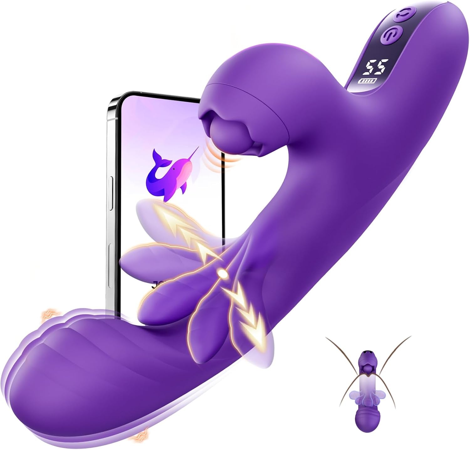 TrevixaSweep Tapping Rabbit Vibrator 3-in-1 G-Spot 10 Modes LCD