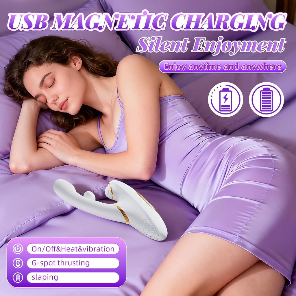 QuadPulse Heating Tapping Rabbit Vibrator