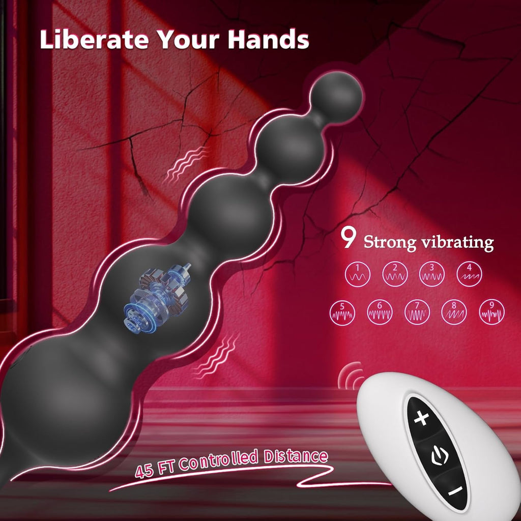 BeadCoreX Prostate Massager Cock Ring Beads App Remote 9 Modes