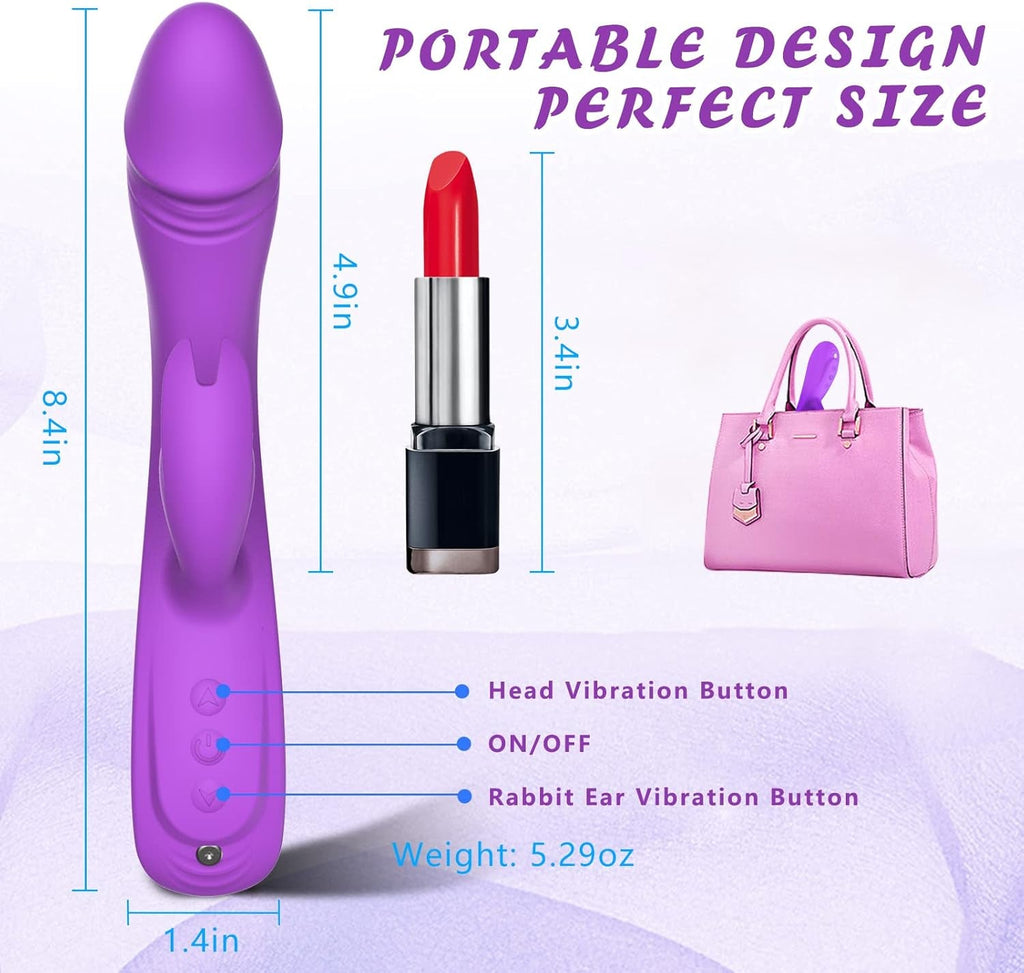 VantaWave Rabbit Vibrator 49 Modes Dual Motor Waterproof