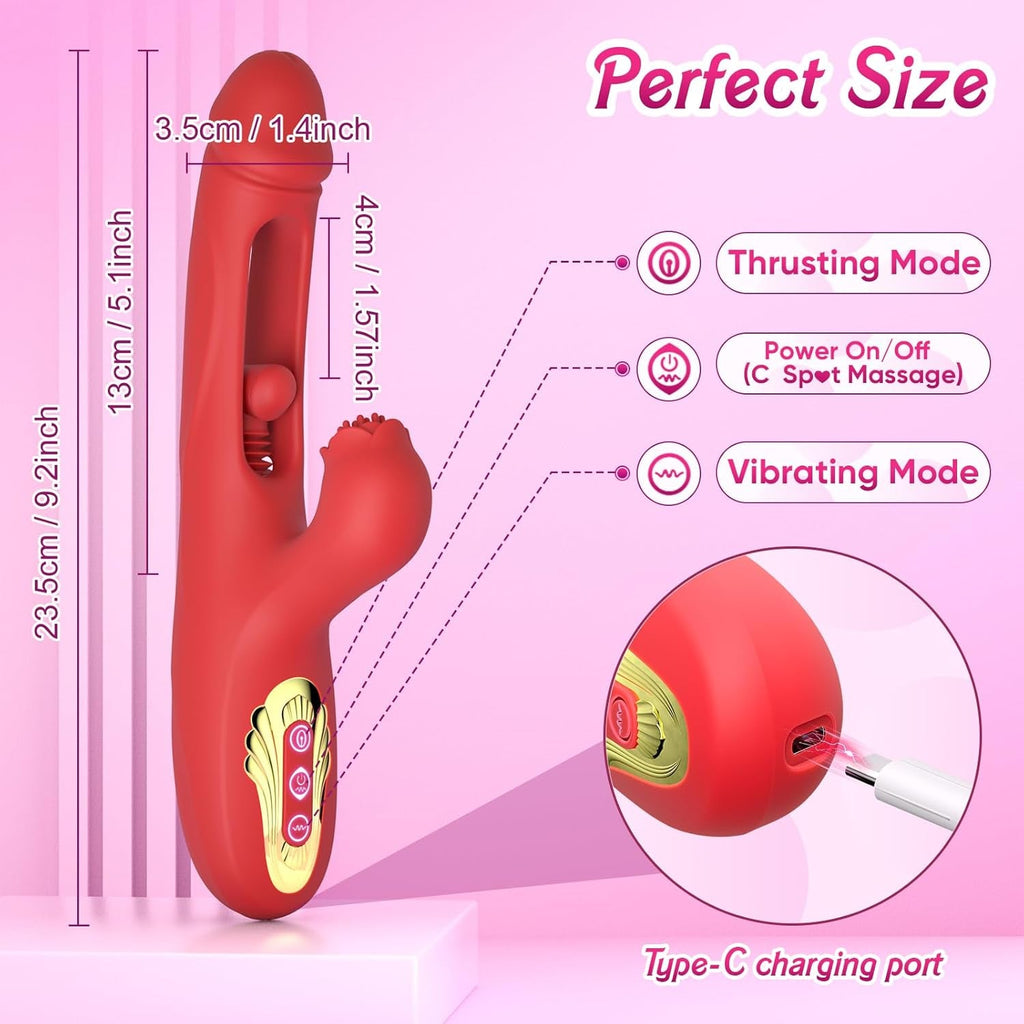 AvenraCore Thrusting Licking Brush G-Spot Vibrator 3-in-1 10 Modes