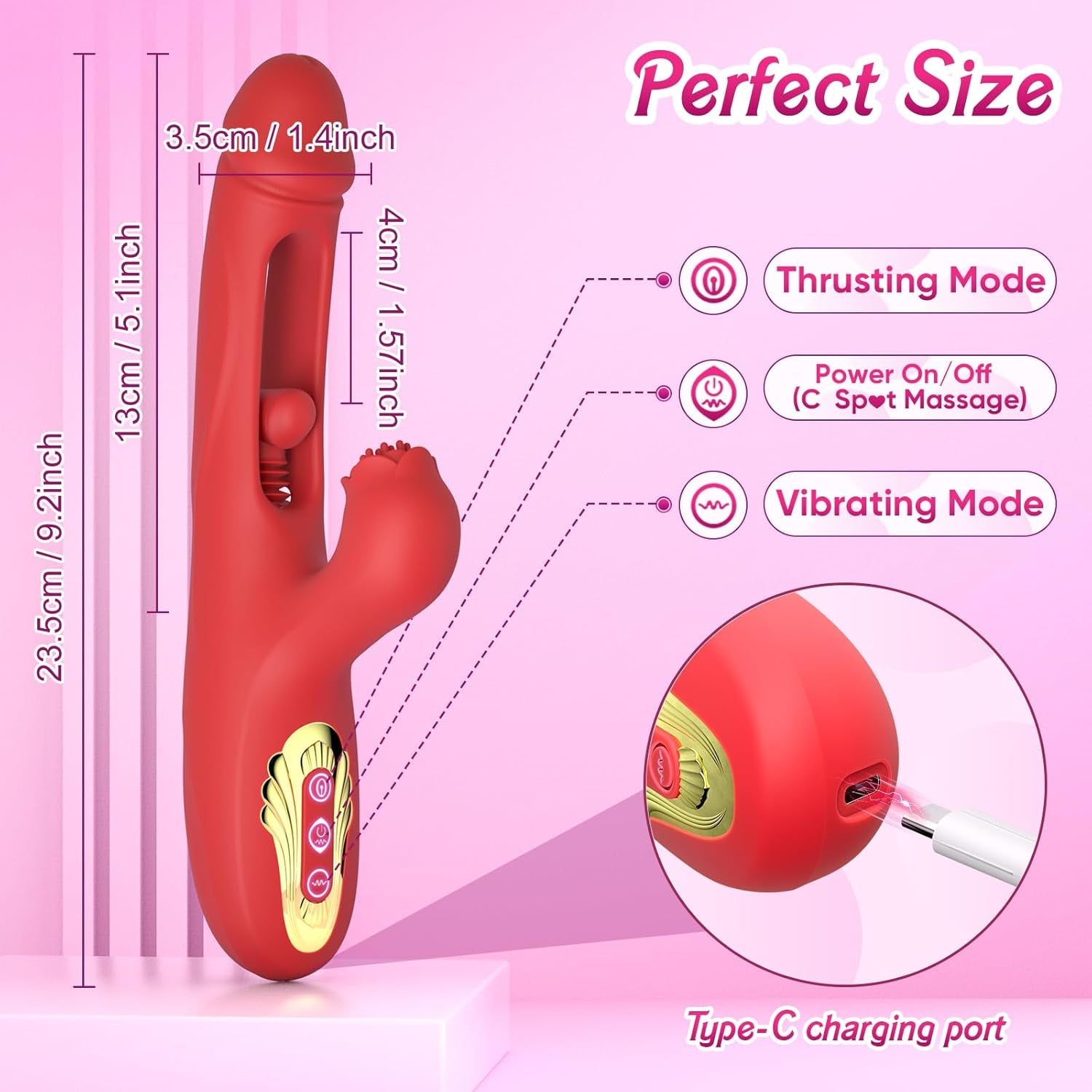 AvenraCore Thrusting Licking Brush G-Spot Vibrator 3-in-1 10 Modes