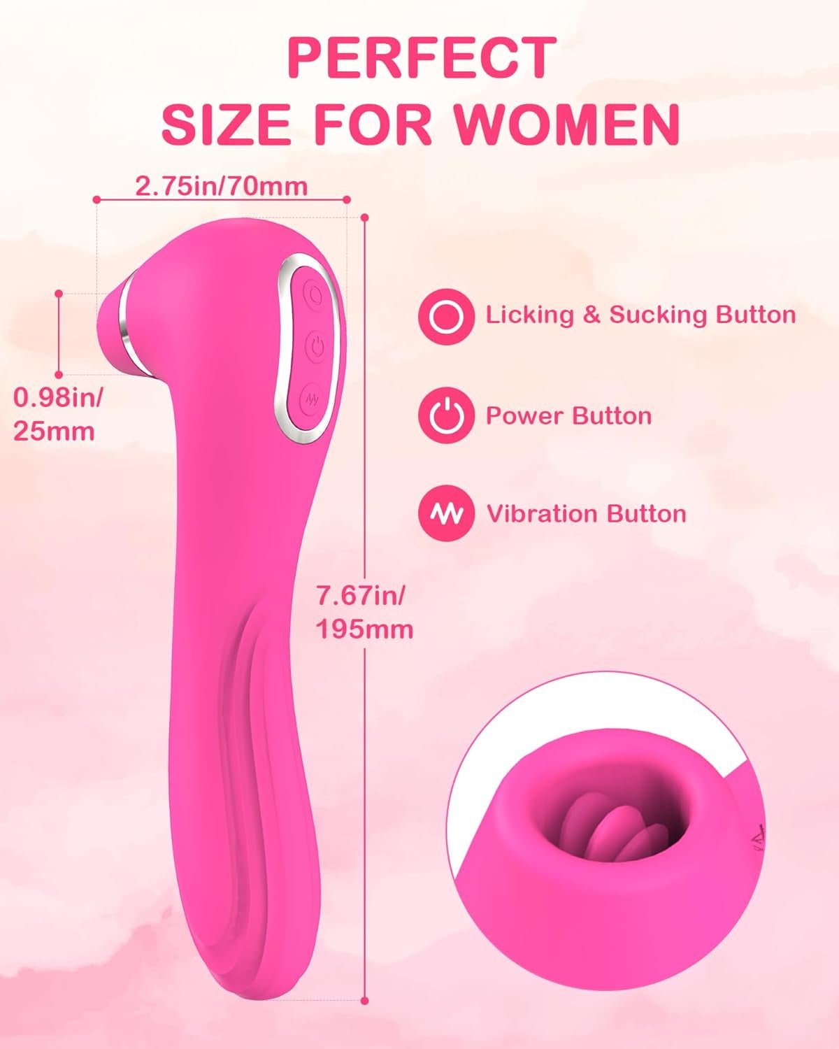 LuxeSync App Control Suction Tongue Licking Clit Vibrator 4-in-1
