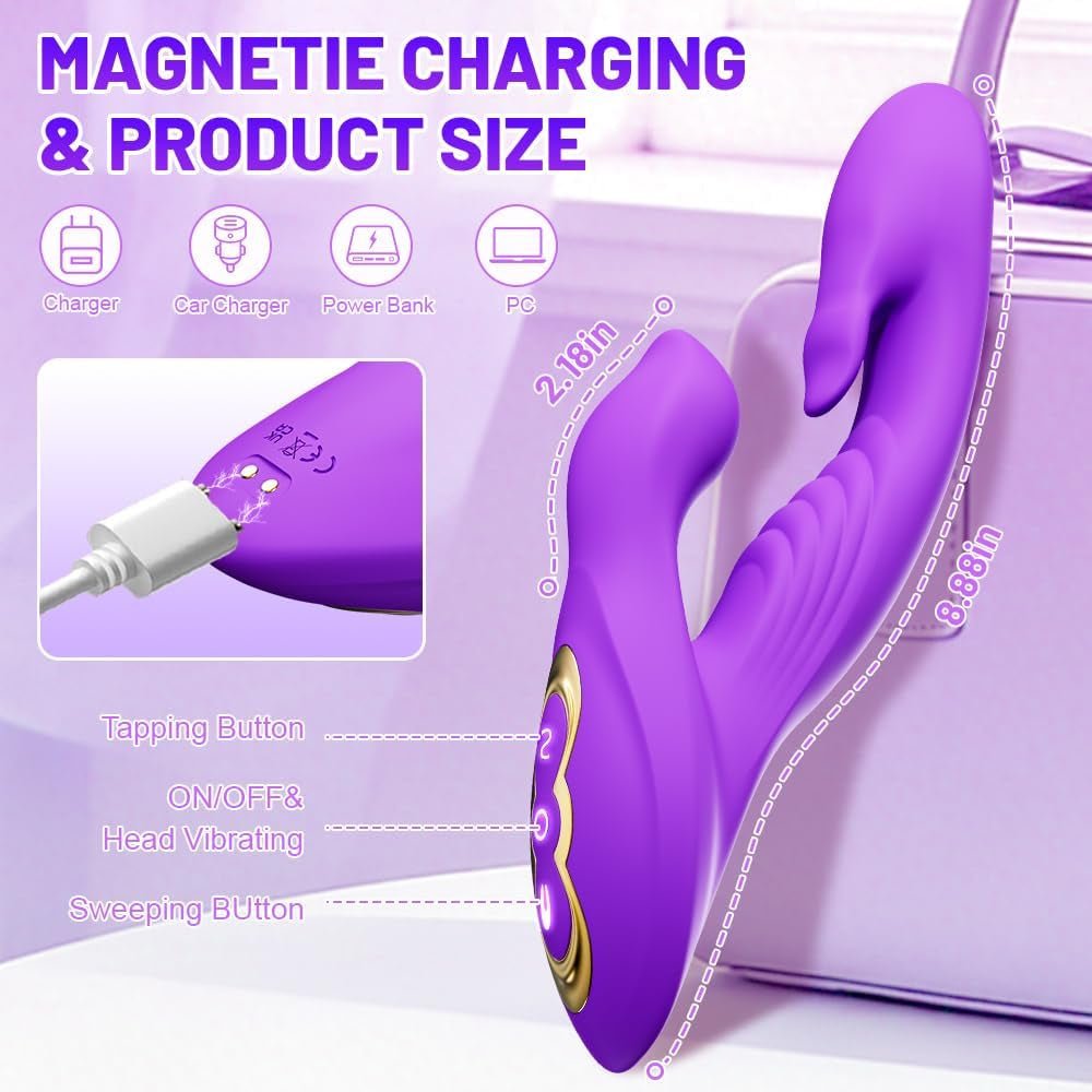 LickPulseX Tongue Rabbit Vibrator 10 Modes Flapping Waterproof