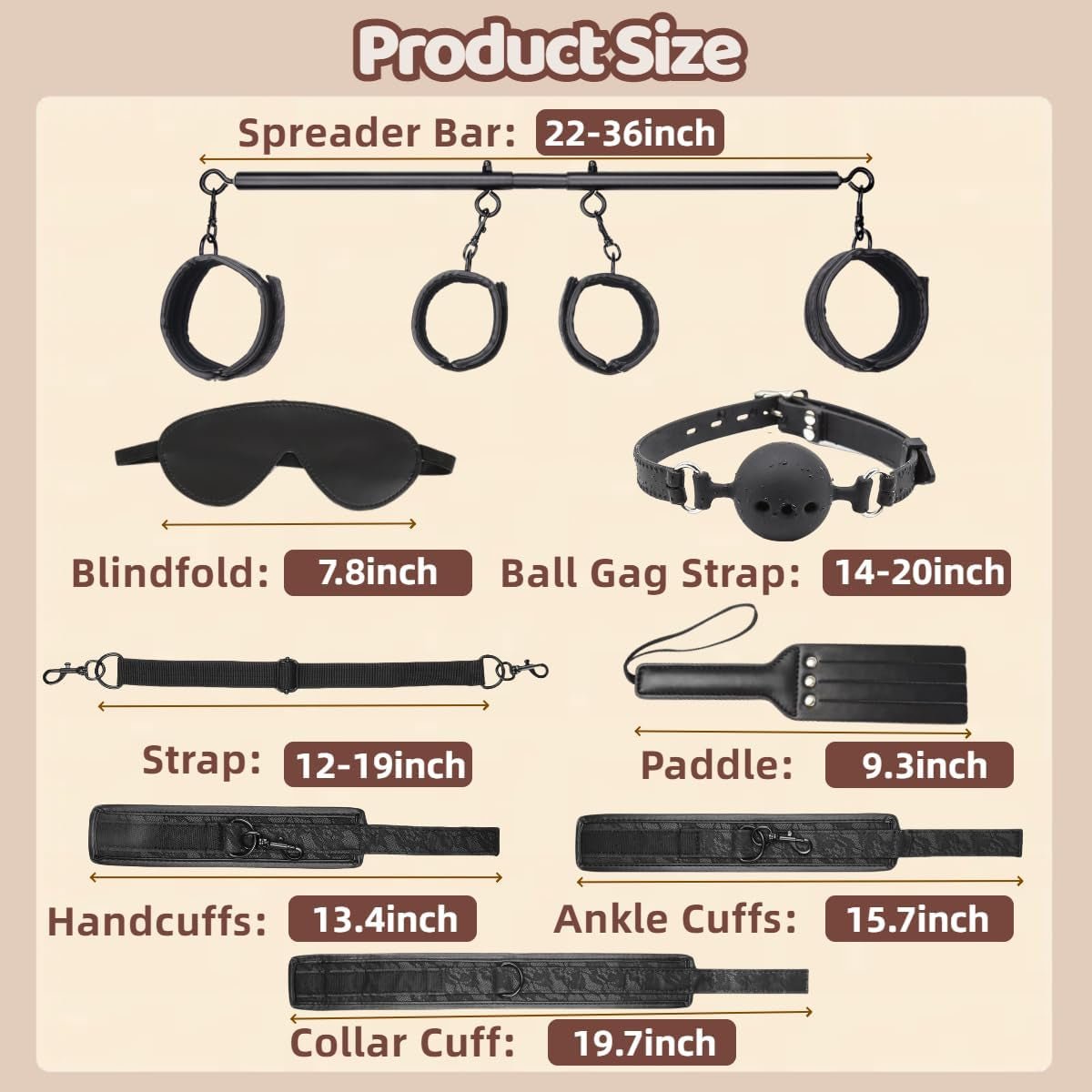 ObsidianX Spreader Bar 11-Piece Bondage Kit
