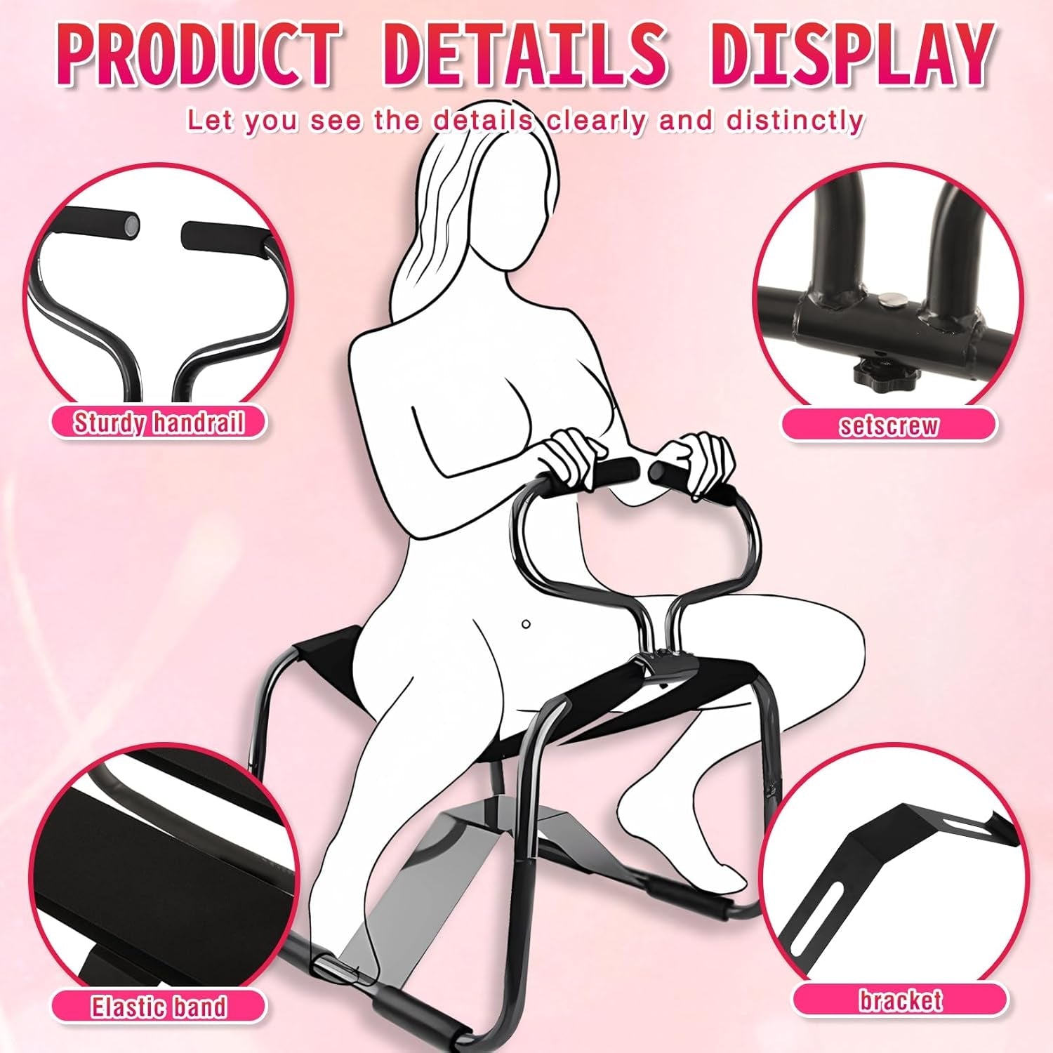 ControlBounce Adjustable Bouncing Sex Chair with Handrail