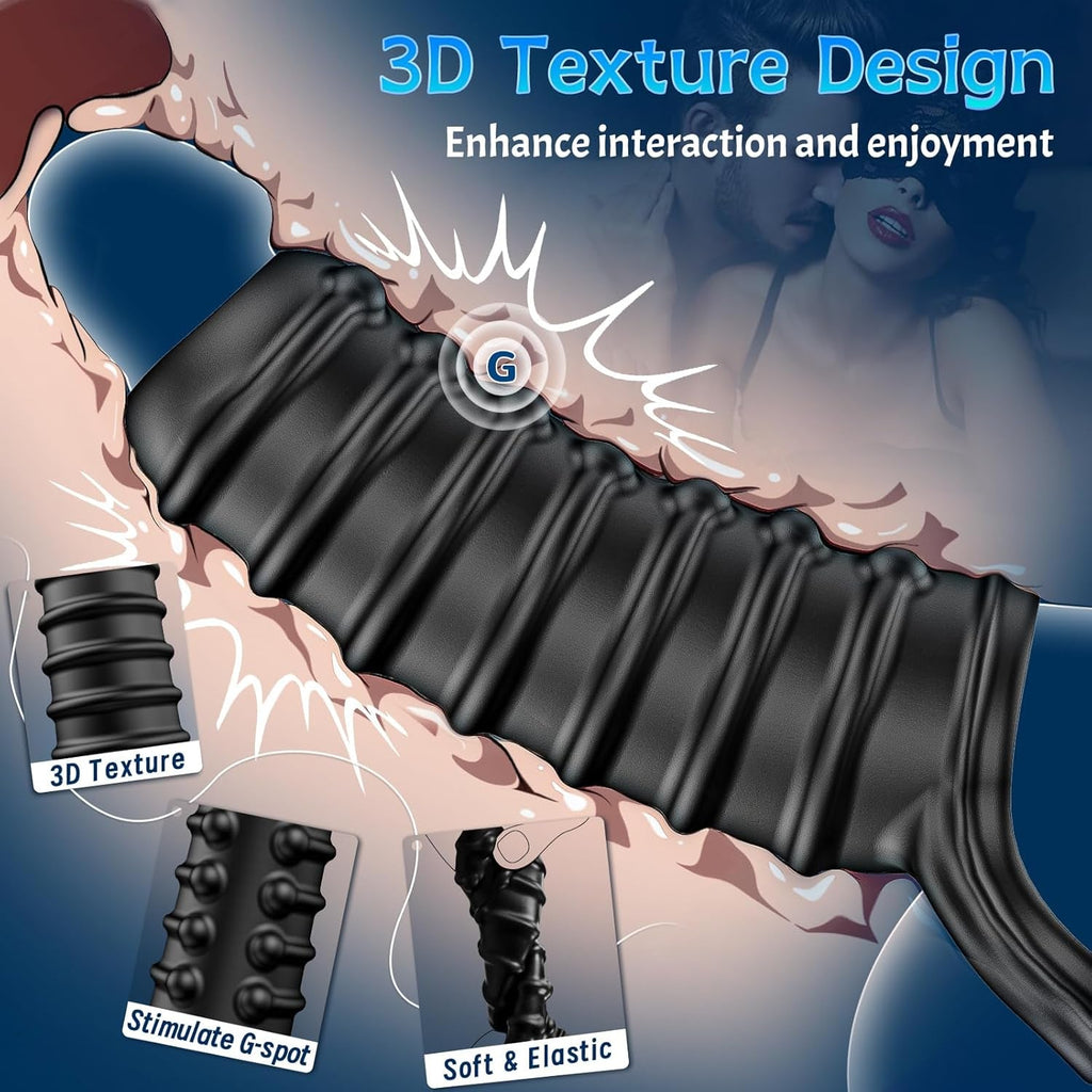 TextureMax Penis Sleeve Girth Enhancer Silicone Ring
