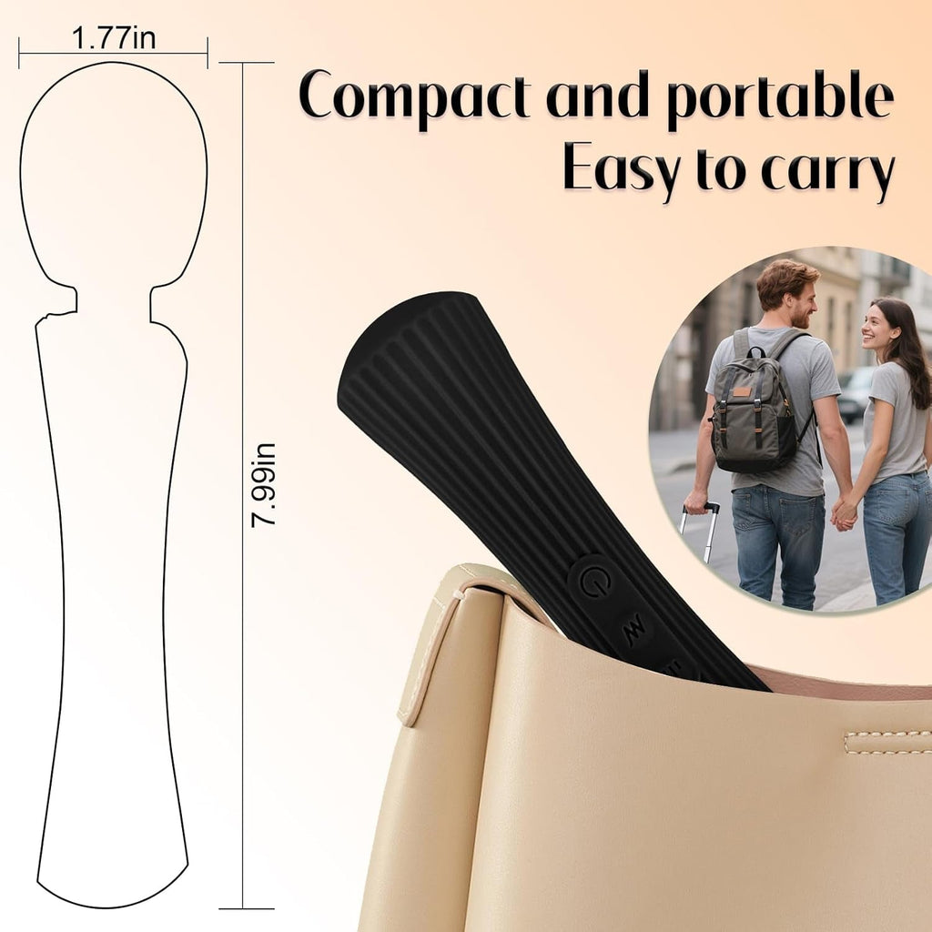 ShadowPulse Compact Wand Vibrator 12 Modes Waterproof