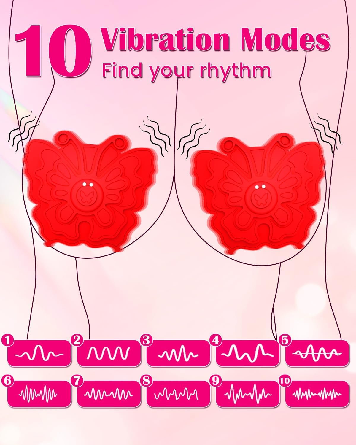 VelvetStrap Strap-On Nipple Vibrator 10 Modes Waterproof