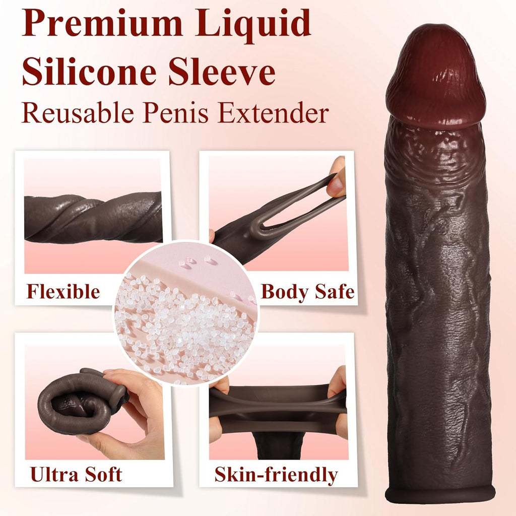 RealSkin Realistic Penis Sleeve 8.3” Silicone Extender Ring