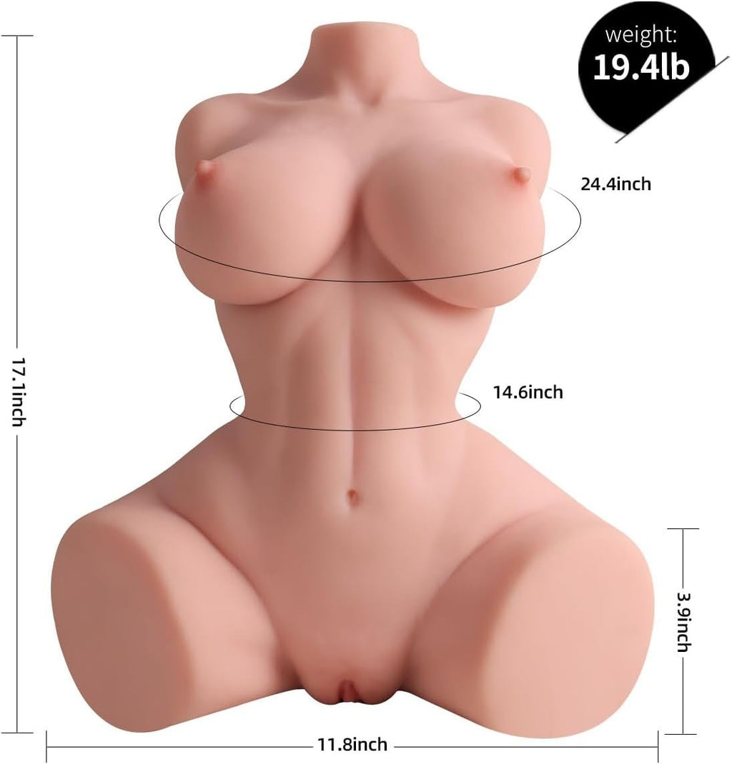 SculptFlex 3-in-1 Torso Sex Doll with Dual Channels