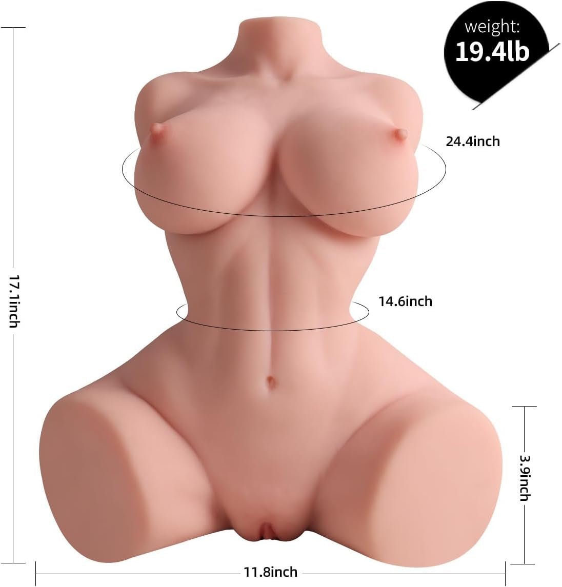 SculptFlex 3-in-1 Torso Sex Doll with Dual Channels