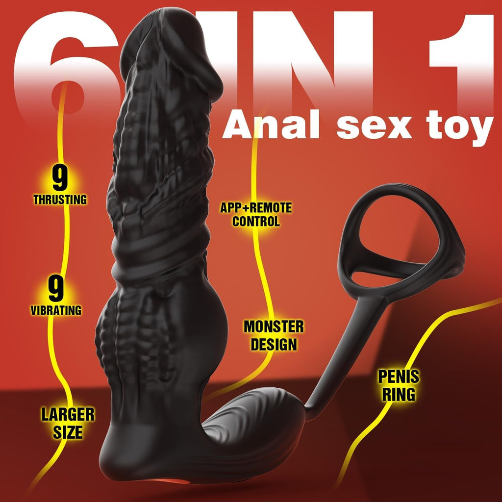 HyperThrust Thrusting Prostate Massager Cock Ring 9 Modes App Remote